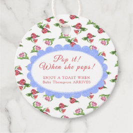 Etiquetas Para Lembrancinhas Vintage floral Baby shower Pop it! When she pops!