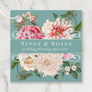 Etiquetas Para Lembrancinhas Vintage Floral Elegante Mint Botanicals Swirls Chi