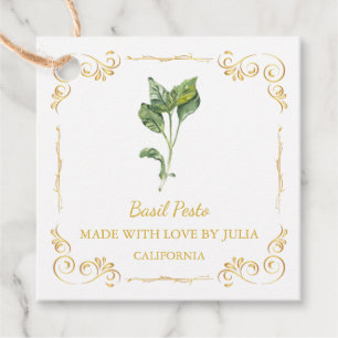 Etiquetas Para Lembrancinhas Vintage Homemade Basil Pesto Square Hang Tag