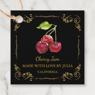 Etiquetas Para Lembrancinhas Vintage Homemade Cherry Jam Square Hang Tag