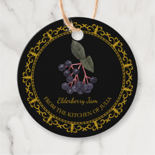 Etiquetas Para Lembrancinhas Vintage Homemade Elderberry Jam Hang Tag l Black