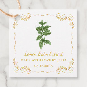 Etiquetas Para Lembrancinhas Vintage Homemade Lemon Balm Extract Square Tag
