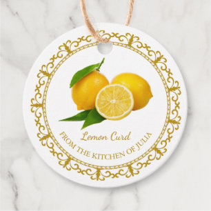 Etiquetas Para Lembrancinhas Vintage Homemade Lemon Curva Hang Tag l White