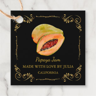 Etiquetas Para Lembrancinhas Vintage Homemade Papaya Jam Square Hang Tag