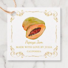 Etiquetas Para Lembrancinhas Vintage Homemade Papaya Jam Square Hang Tag