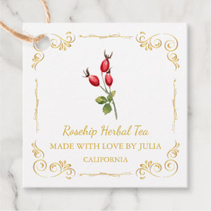 Etiquetas Para Lembrancinhas Vintage Homemade Rosehip Tea Square Hang Tag
