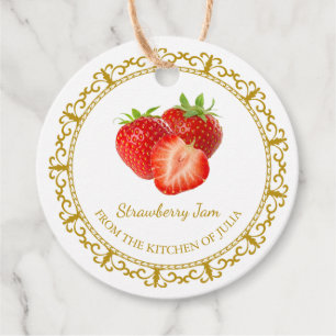 Etiquetas Para Lembrancinhas Vintage Homemade Strawberry Jam Hang Tag l White