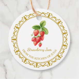 Etiquetas Para Lembrancinhas Vintage Homemade Strawberry Jam Hang Tag l White