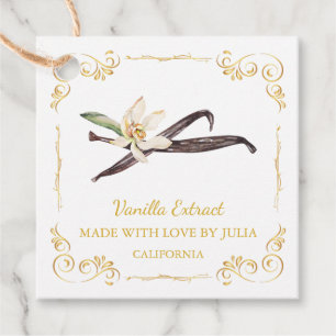 Etiquetas Para Lembrancinhas Vintage Homemade Vanilla Extract Square Hang Tag