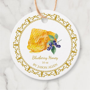 Etiquetas Para Lembrancinhas Vintage Honeycomb Blueberry Mel infuso Tag
