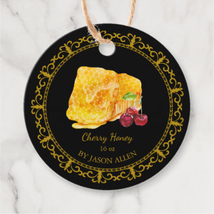 Etiquetas Para Lembrancinhas Vintage Honeycomb Cherry Infuso Honey Hang Tag