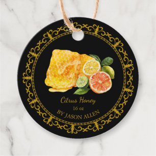 Etiquetas Para Lembrancinhas Vintage Honeycomb Citrus Infuso Honey Hang Tag