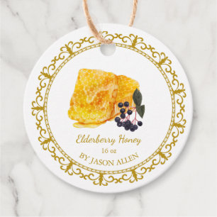 Etiquetas Para Lembrancinhas Vintage Honeycomb Elderberry Honey Hang Tag