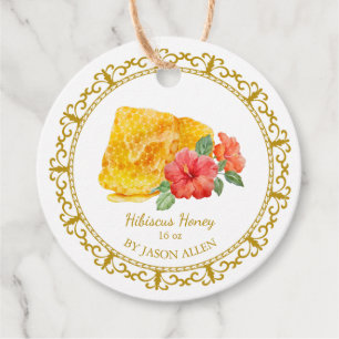 Etiquetas Para Lembrancinhas Vintage Honeycomb Hibiscus Mel Seguida Infundida T
