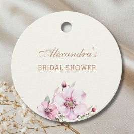 Etiquetas Para Lembrancinhas Vintage Ivory Pink Roses Bridal Shower Thank You