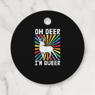 Etiquetas Para Lembrancinhas Vintage Oh Deer I'm Queer Pride LGBT Gay Lesbian 