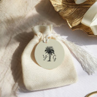 Vintage Palm Tree Casamento Monograma