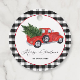 Etiquetas Para Lembrancinhas Vintage Red Truck Buffalo - Natal