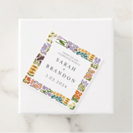 Etiquetas Para Lembrancinhas Vintage Retro Colorful Floral Casamento