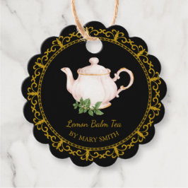 Etiquetas Para Lembrancinhas Vintage Teapot Homemade Lemon Balm Tea Hang Tag