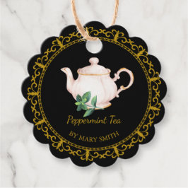 Etiquetas Para Lembrancinhas Vintage Teapot Homemade Peppermint Tea Hang Tag