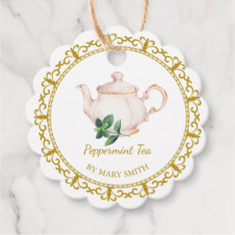 Etiquetas Para Lembrancinhas Vintage Teapot Homemade Peppermint Tea Hang Tag