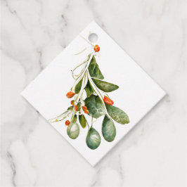Etiquetas Para Lembrancinhas Vintage Watercolor Mistletoe Dags de Natal
