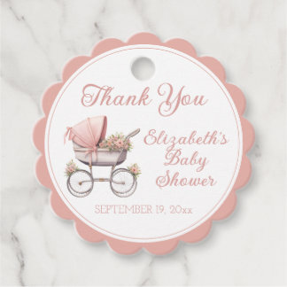 Etiquetas Para Lembrancinhas Vintage Watercolor Pink Baby Carruagem Personaliza
