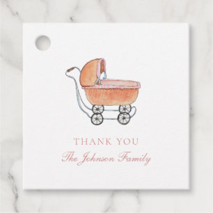Etiquetas Para Lembrancinhas Vintage Watercolor Stroller Obrigado