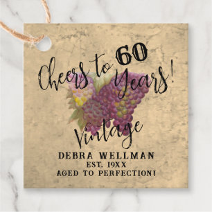 Etiquetas Para Lembrancinhas Vintage Wine Country 60th Birthday Cheers to 60