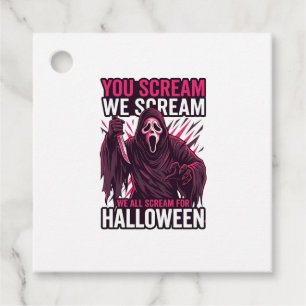 Etiquetas Para Lembrancinhas Você Grita Nós Fantasma de Halloween Faca Sangrent
