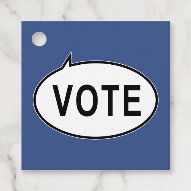 Etiquetas Para Lembrancinhas VOTO - Azul (Frente)