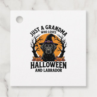 Etiquetas Para Lembrancinhas Vovó Halloween Labrador Engraçado Vintage_1