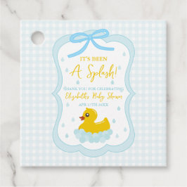 Etiquetas Para Lembrancinhas Water Droplets Gingham Boy Baby Shower Thank You
