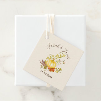 Etiquetas Para Lembrancinhas Watercolor Autumn Pumpkin e Deixa Casamento