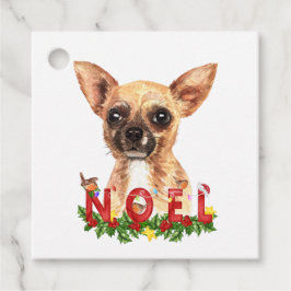 Etiquetas Para Lembrancinhas Watercolor Chihuahua Noel Natal