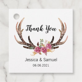 Etiquetas Para Lembrancinhas Watercolor Deer Antlers Bohemian Casamento Obrigad