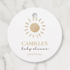 Etiquetas Para Lembrancinhas Watercolor Happy Yellow Sun Obrigado Chá de fralda