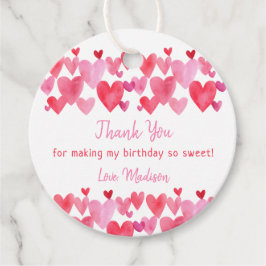 Etiquetas Para Lembrancinhas Watercolor Hearts Birthday