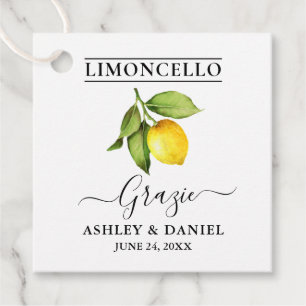 Etiquetas Para Lembrancinhas Watercolor Lemon Limoncello Wedding Grazie