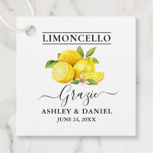 Etiquetas Para Lembrancinhas Watercolor Lemons Limoncello Wedding Grazie