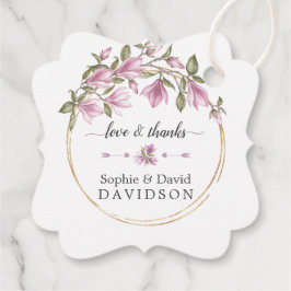Etiquetas Para Lembrancinhas Watercolor Magnolia Flores Bloom Dourado Casamento