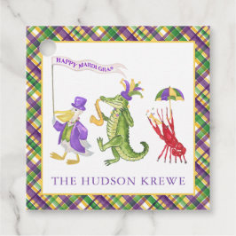 Etiquetas Para Lembrancinhas Watercolor Mardi Gras Animal Parade Party