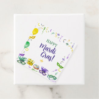 Etiquetas Para Lembrancinhas Watercolor Mardi Gras Objects Party