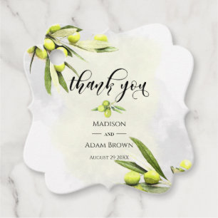 Etiquetas Para Lembrancinhas Watercolor Olive Branches Casamento Obrigado