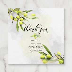 Etiquetas Para Lembrancinhas Watercolor Olive Branches Casamento Obrigado