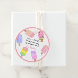 Etiquetas Para Lembrancinhas Watercolor Popsicle Pink Girl Birday