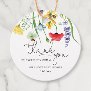Etiquetas Para Lembrancinhas Watercolor Wildflower Obrigado A Favorecer Etiquet