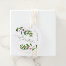 Etiquetas Para Lembrancinhas Watercolor Winter Greenery Modern Christmas