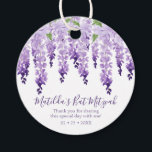 Etiquetas Para Lembrancinhas Watercolor Wisteria Obrigado | Bat Mitzvah<br><div class="desc">Este design apresenta elegantes flores de wisteria de aquarela em lavanda macia e roxo com folhas verdes em fundo branco com sua mensagem de obrigado Bat Mitzvah e a data abaixo. Personalize editando o texto nas caixas de texto. Projetado para você pelo Evco Studio www.zazzle.com/store/evcostudio #batmitzvah ##party #thankyou #obrigados #favortags...</div>
